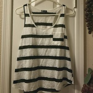 Black and white striped tank top